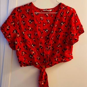Red American Eagle crop top